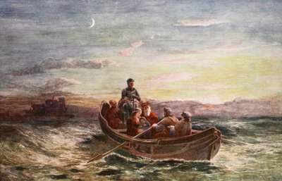 Die Flucht von Maria Stuart aus Loch Leven Castle, Illustration aus 